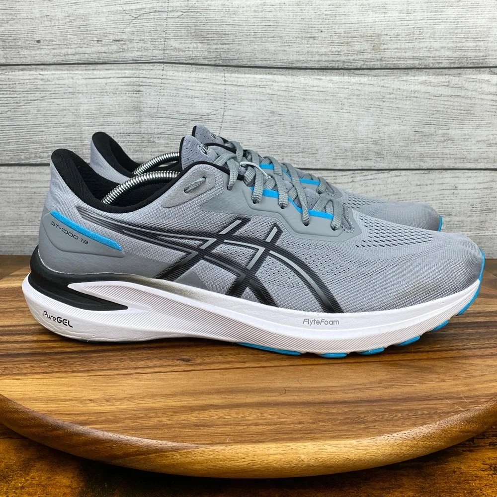 Asics GT 1000 13 Sheet Rock Grey Blue Running Shoe 1011B858 Men’s Size 12.5